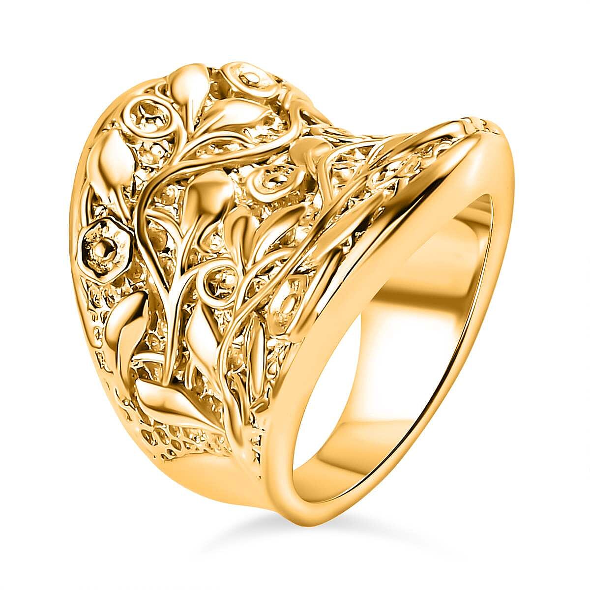 Leaf Vine Ring in 18K Vermeil Yellow Gold Plated Sterling Silver 7617746 3