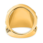 Vermeil YG Plated Sterling Silver Leaf Vine Ring, Silver Wt. 14.16 Gms