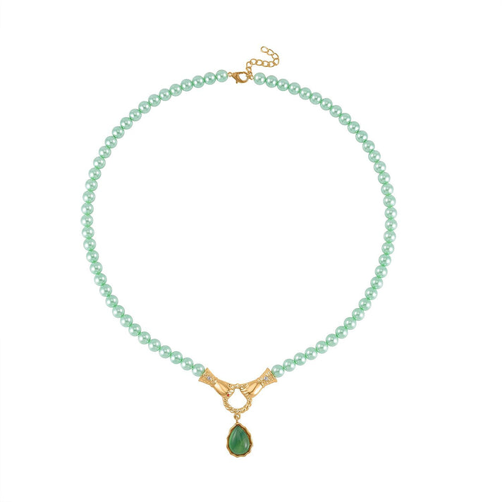Designer Close Out - Green Onyx and Green Shell Pearl Necklace (Size - 24+2 Ext) 7618346 1