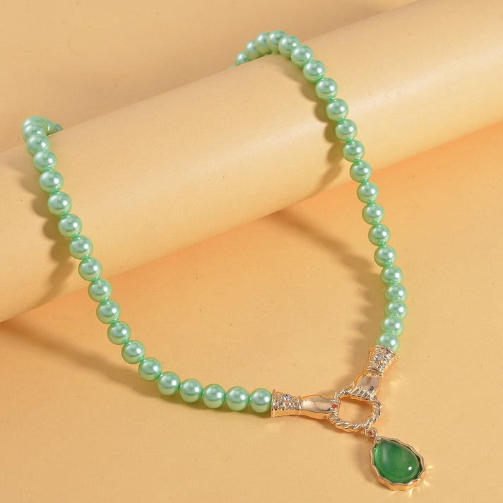 Designer Close Out - Green Onyx and Green Shell Pearl Necklace (Size - 24+2 Ext) 7618346 2