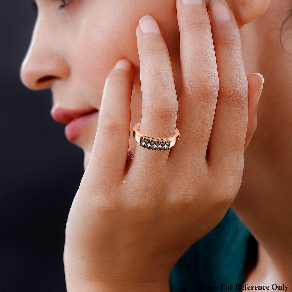 9K Rose Gold SGL Certified Champagne Diamond &amp; White Diamond  (G-H) Band Ring 0.50 Ct 7620468 2