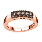 9K Rose Gold SGL Certified Champagne Diamond & White Diamond  (G-H) Band Ring 0.50 Ct