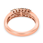 9K Rose Gold SGL Certified Champagne Diamond & White Diamond  (G-H) Band Ring 0.50 Ct