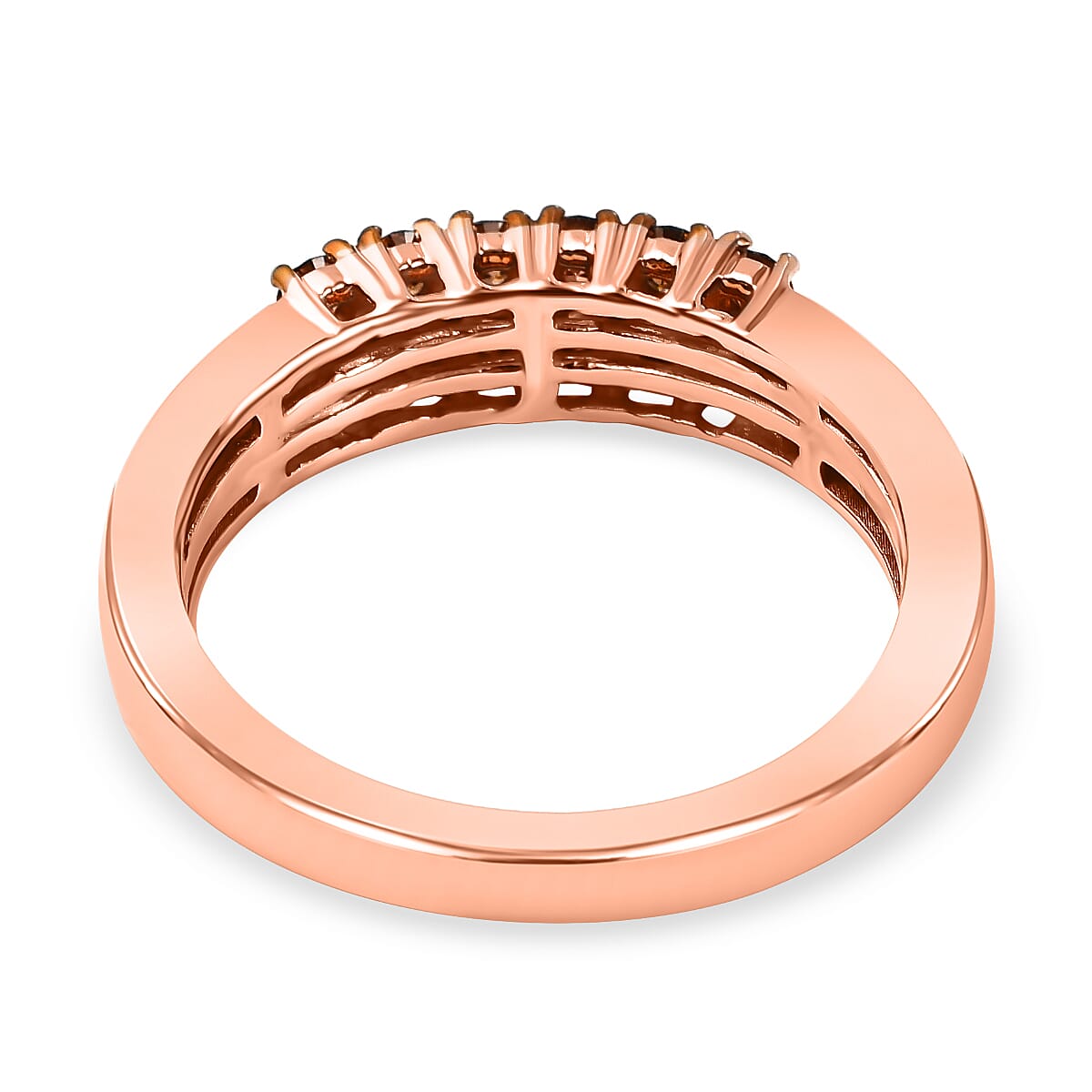 9K Rose Gold SGL Certified Champagne Diamond &amp; White Diamond  (G-H) Band Ring 0.50 Ct 7620468 5