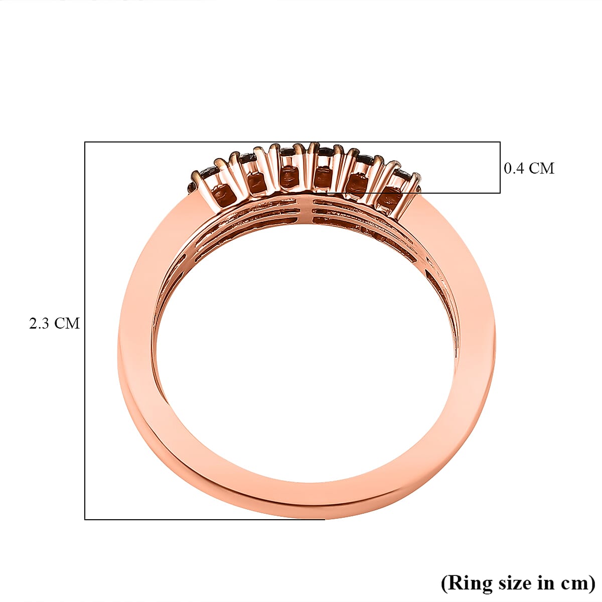 9K Rose Gold SGL Certified Champagne Diamond &amp; White Diamond  (G-H) Band Ring 0.50 Ct 7620468 6