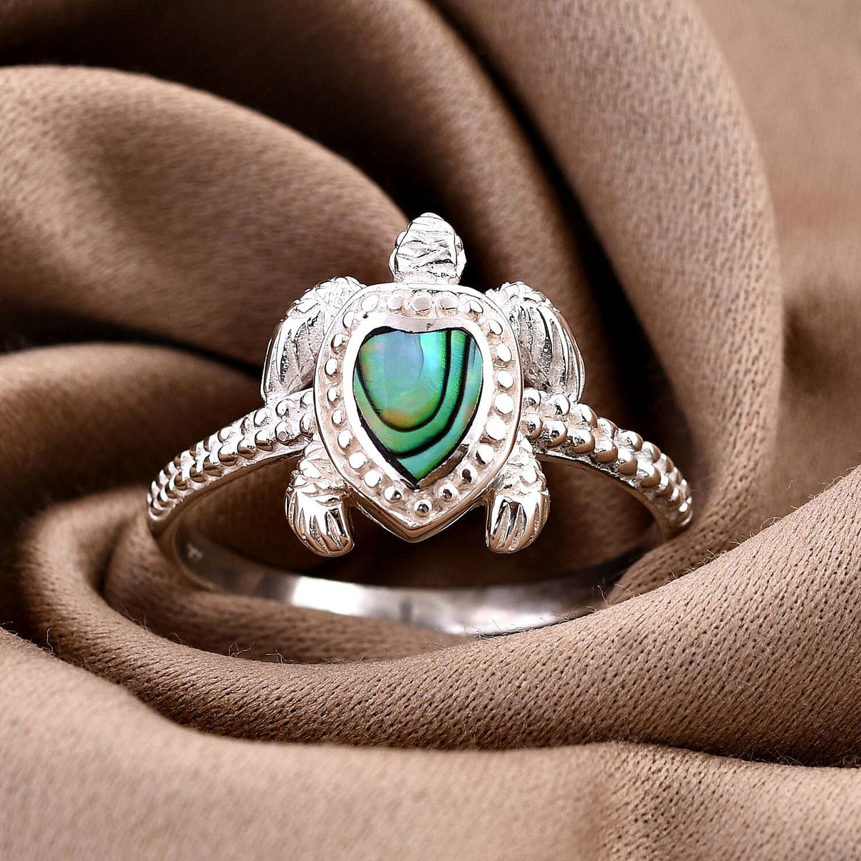 Royal Bali - Abalone Shell Turtle Ring in Sterling Silver 7620590 1