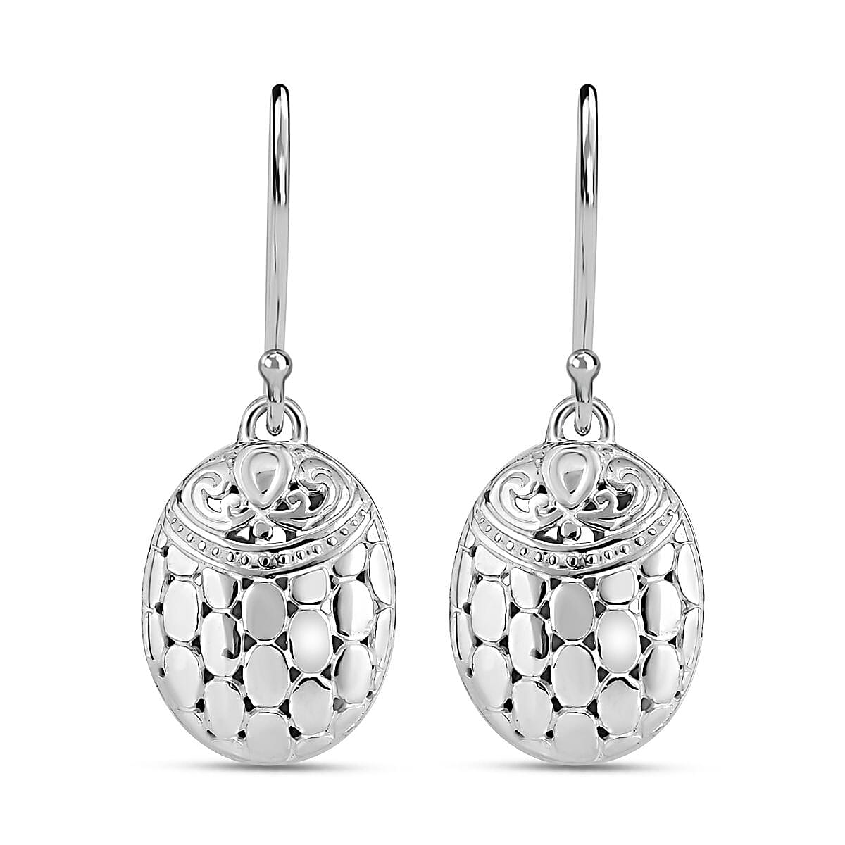 Royal Bali Collection- Sterling Silver Dangle Pebble Earrings 7620828 0