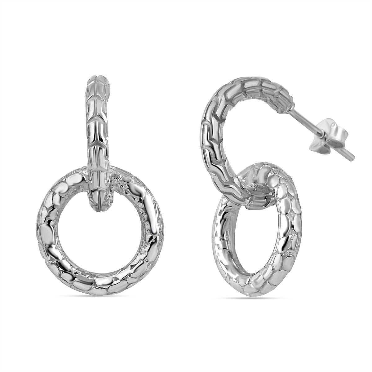 Royal Bali Collection- Sterling Silver Dragon Snake Earrings, Silver Wt. 7.55 Gms. 7621008 0