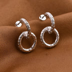Royal Bali Collection- Sterling Silver Dragon Snake Earrings, Silver Wt. 7.55 Gms.