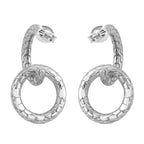 Royal Bali Collection- Sterling Silver Dragon Snake Earrings, Silver Wt. 7.55 Gms.