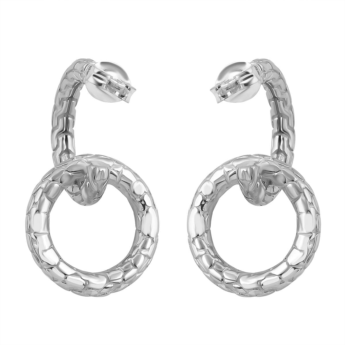 Royal Bali Collection- Sterling Silver Dragon Snake Earrings, Silver Wt. 7.55 Gms. 7621008 4