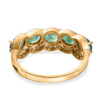 9K Yellow Gold Zambian Emerald & Moissanite Ring 1.54 Ct.