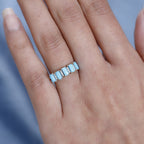 9K Yellow Gold Arizona Sleeping Beauty Turquoise & Moissanite Ring 1.42 Ct.