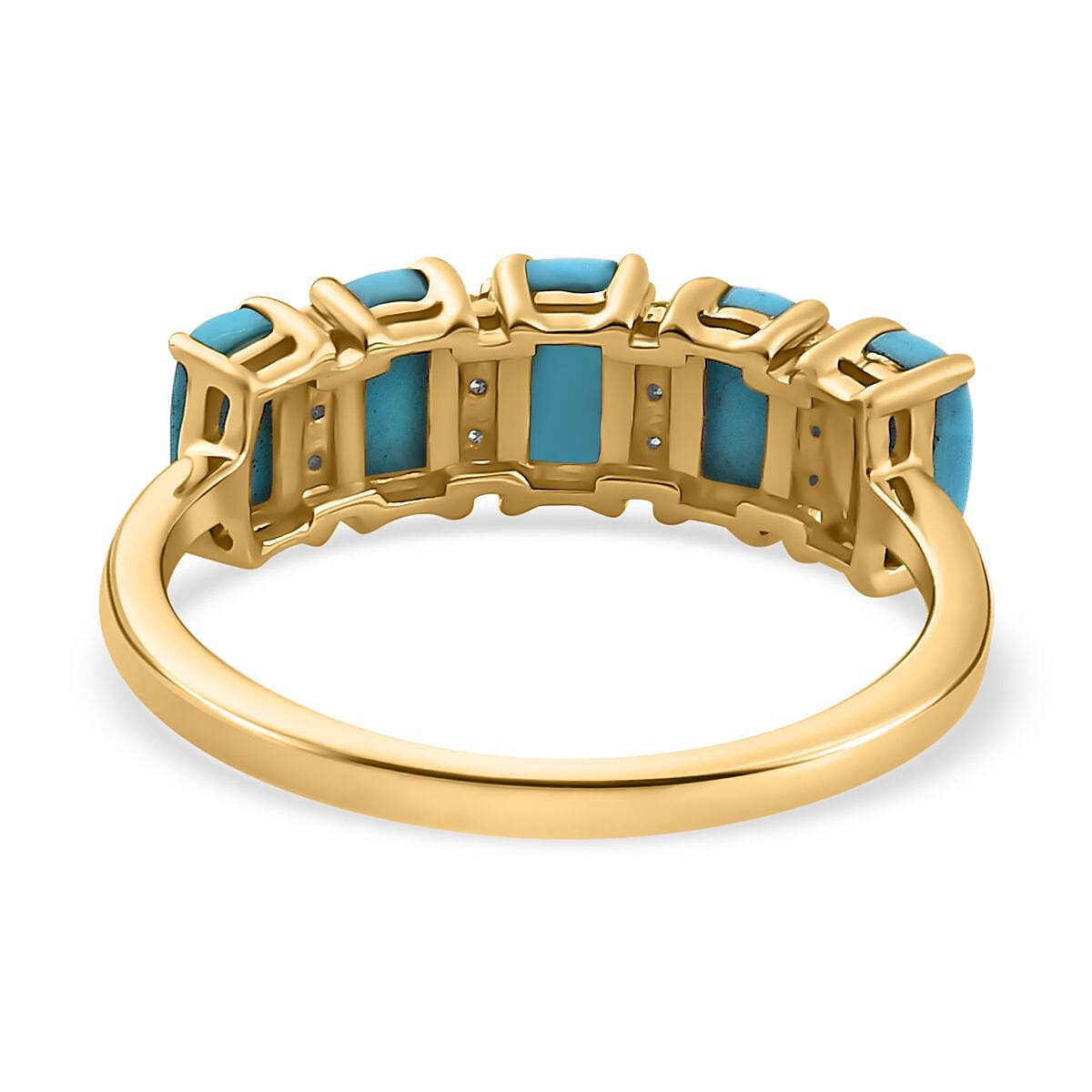 9K Yellow Gold Arizona Sleeping Beauty Turquoise &amp; Moissanite Ring 1.42 Ct. 7621048 4