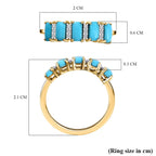 9K Yellow Gold Arizona Sleeping Beauty Turquoise & Moissanite Ring 1.42 Ct.