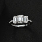 9K White Gold Moissanite Ring 2.27 Ct.