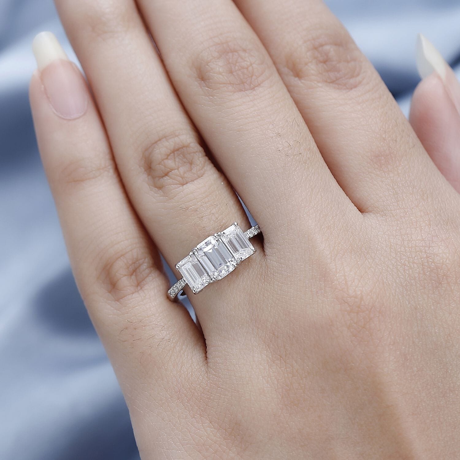 9K White Gold Moissanite Ring 2.27 Ct. 7621457 3