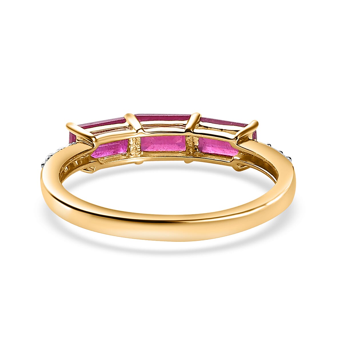 9K Yellow Gold AA African Ruby, Moissanite Engagement Ring 1.68 ct. 7626939 4