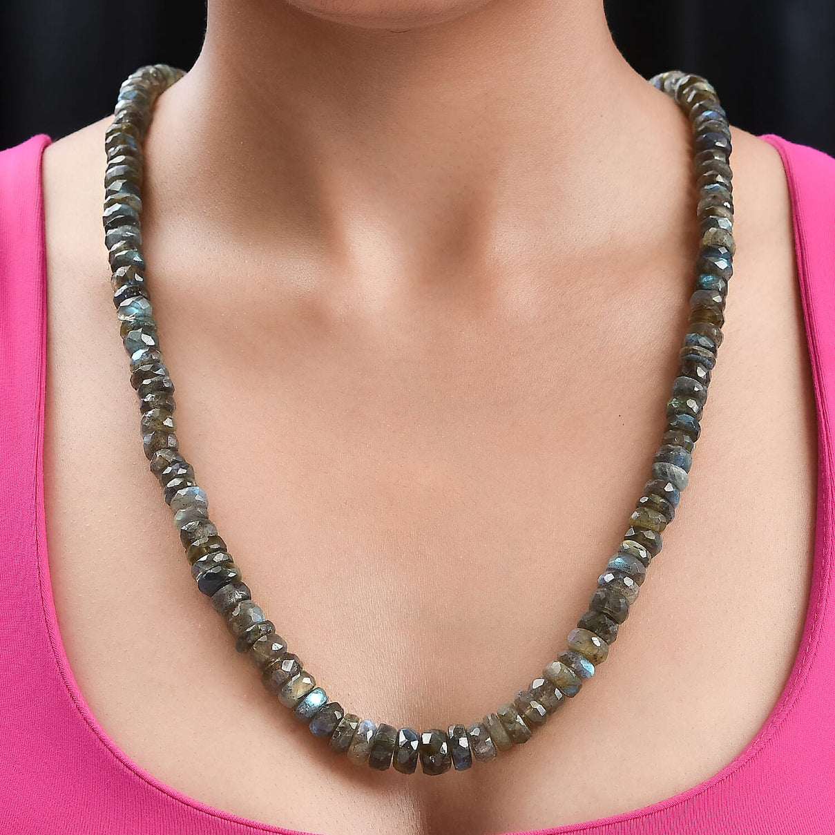Labradorite Beads Necklace (Size - 30) Sterling Silver 600.00 ct 600.000 Ct. 7627212 1