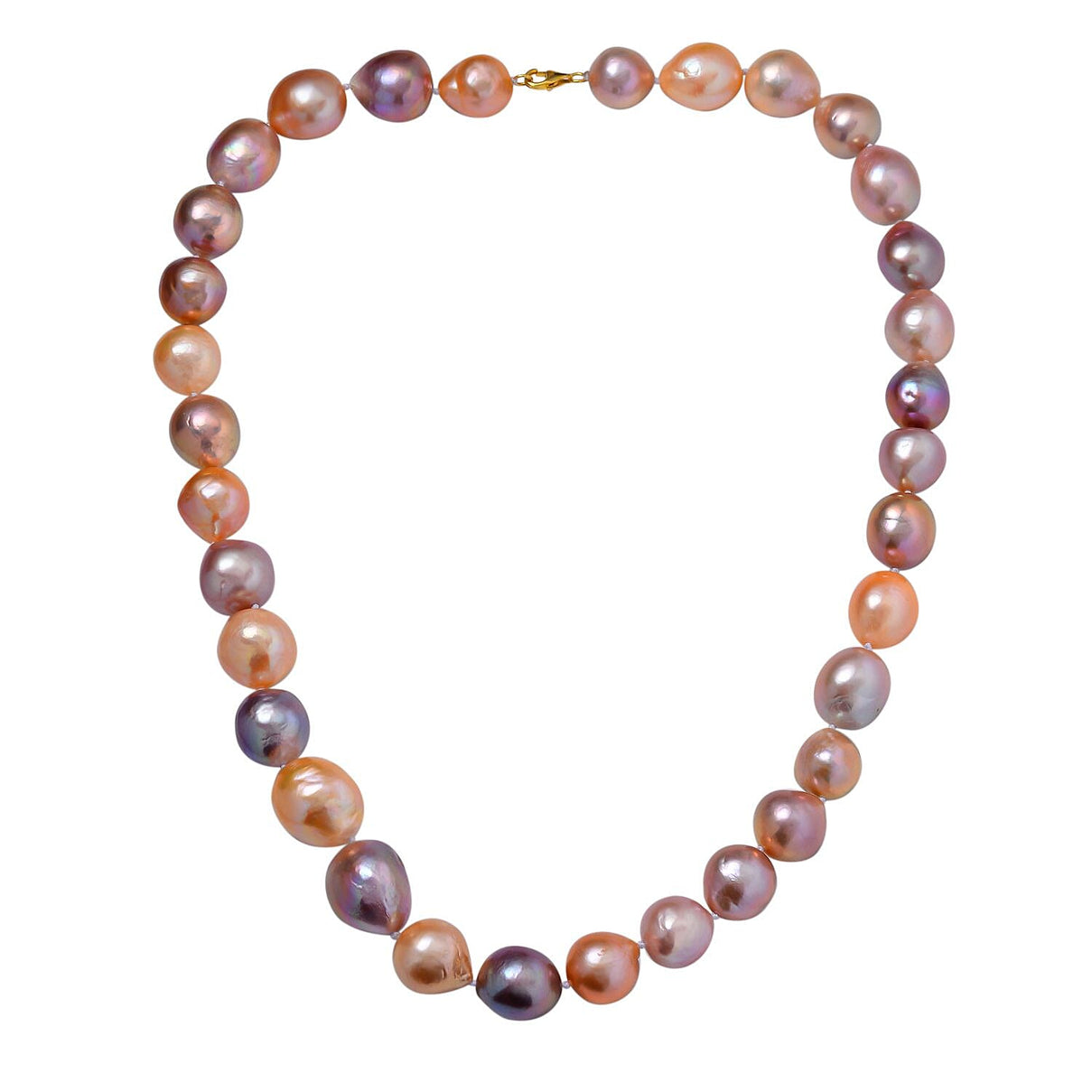 9K Yellow Gold Multi Colour Edison Baroque Pearl Necklace (Size - 20) 7627229 0