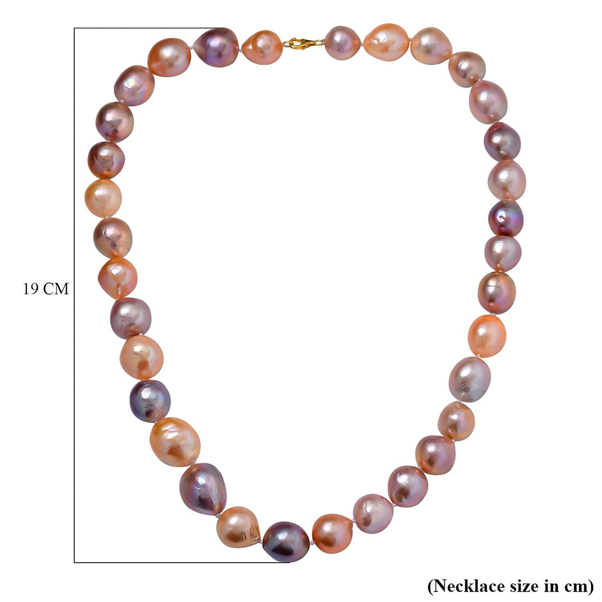 9K Yellow Gold Multi Colour Edison Baroque Pearl Necklace (Size - 20) 7627229 4