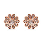 9K Rose Gold SGL Certified Pink Diamond Floral Stud Earrings 0.28 Ct.