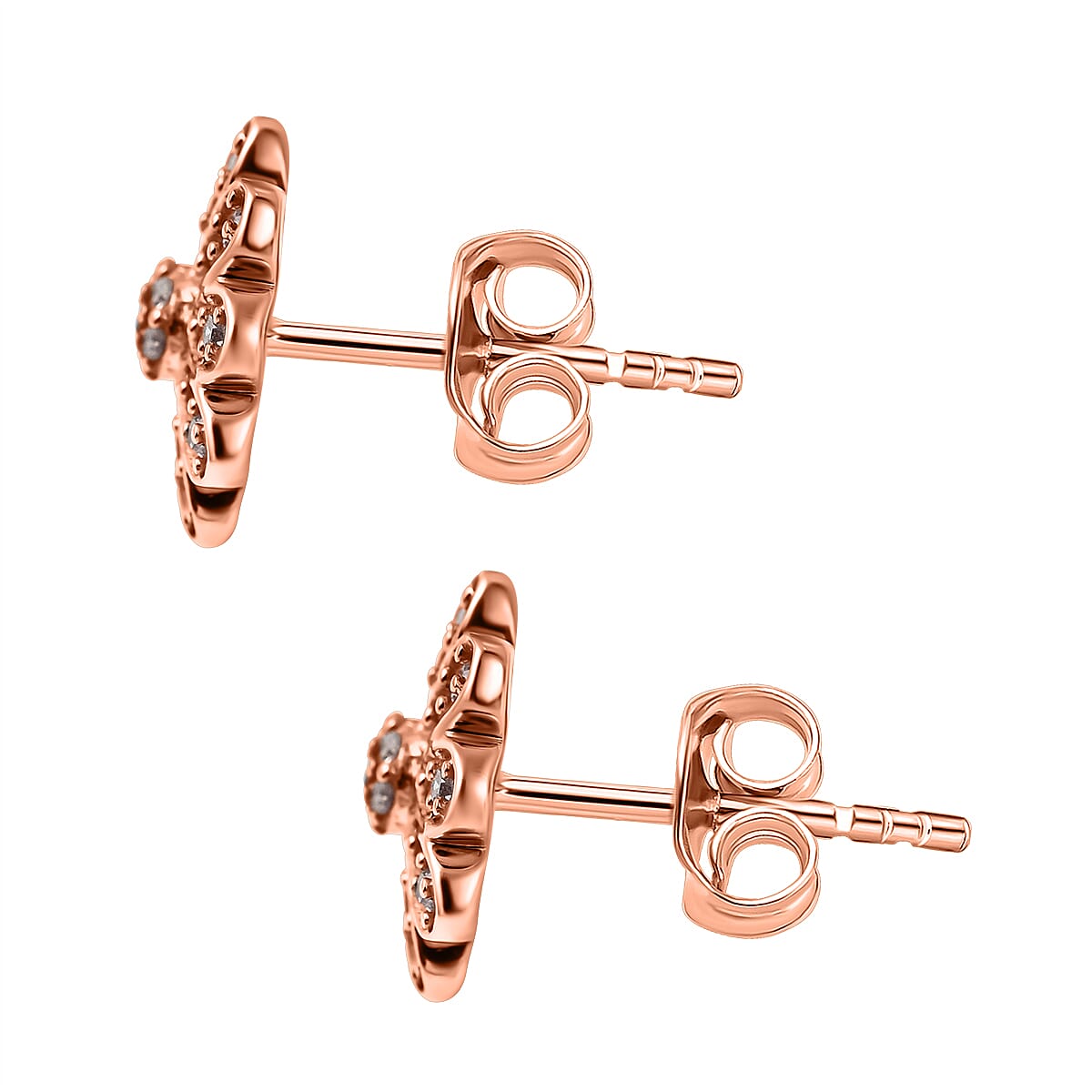 9K Rose Gold SGL Certified Pink Diamond Floral Stud Earrings 0.28 Ct. 7629565 3