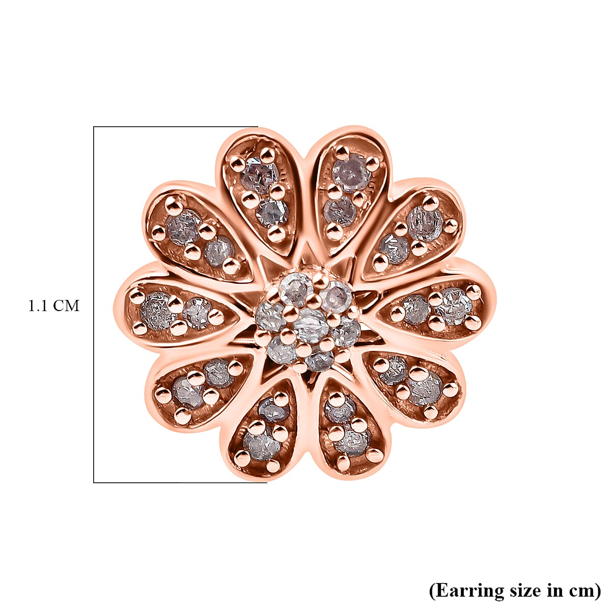 9K Rose Gold SGL Certified Pink Diamond Floral Stud Earrings 0.28 Ct. 7629565 4