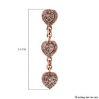 9K Rose Gold SGL Certified Pink Diamond Heart Dangle Earrings 0.50 Ct.