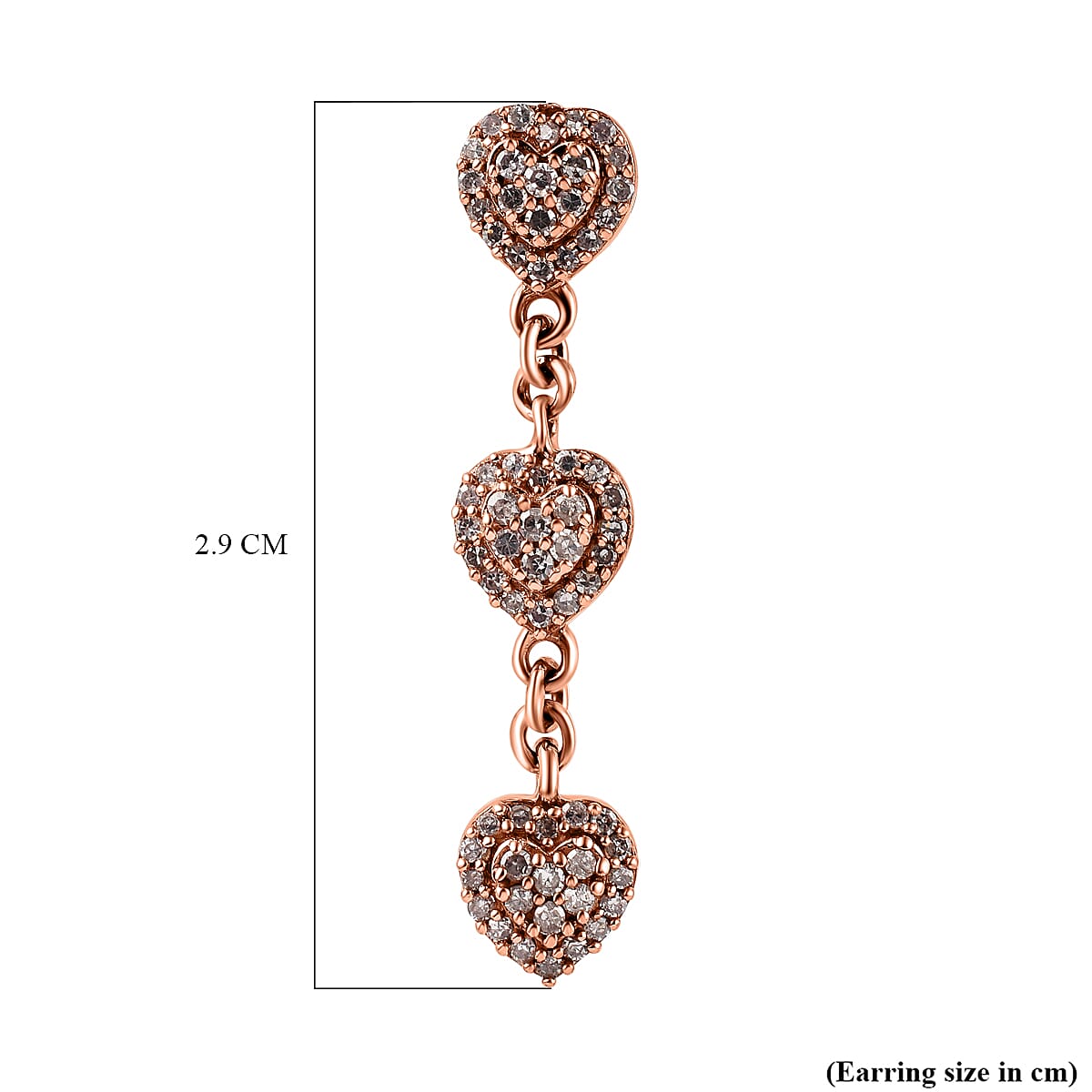 9K Rose Gold SGL Certified Pink Diamond Heart Dangle Earrings 0.50 Ct. 7629591 4