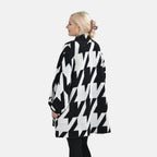 TAMSY Random Graph Grid Coatigan (One Size) - Black and White