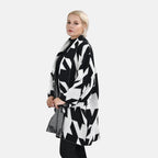 TAMSY Random Graph Grid Coatigan (One Size) - Black and White