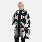 TAMSY Random Graph Grid Coatigan (One Size) - Black and White