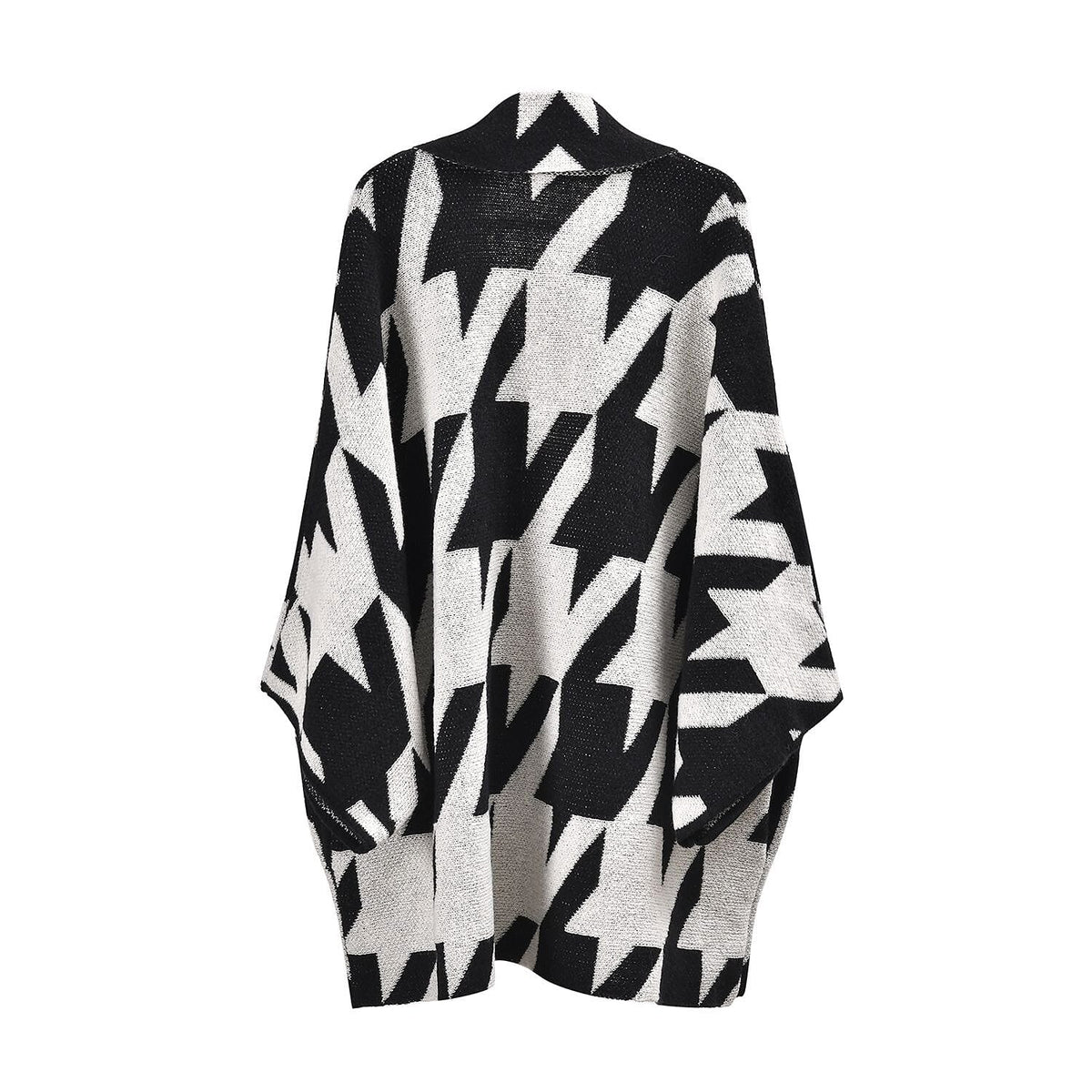 TAMSY Random Graph Grid Coatigan (One Size) - Black and White 7629604 5
