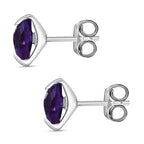 9K White Gold Lusaka Amethyst Stud Earrings 1.36 Ct