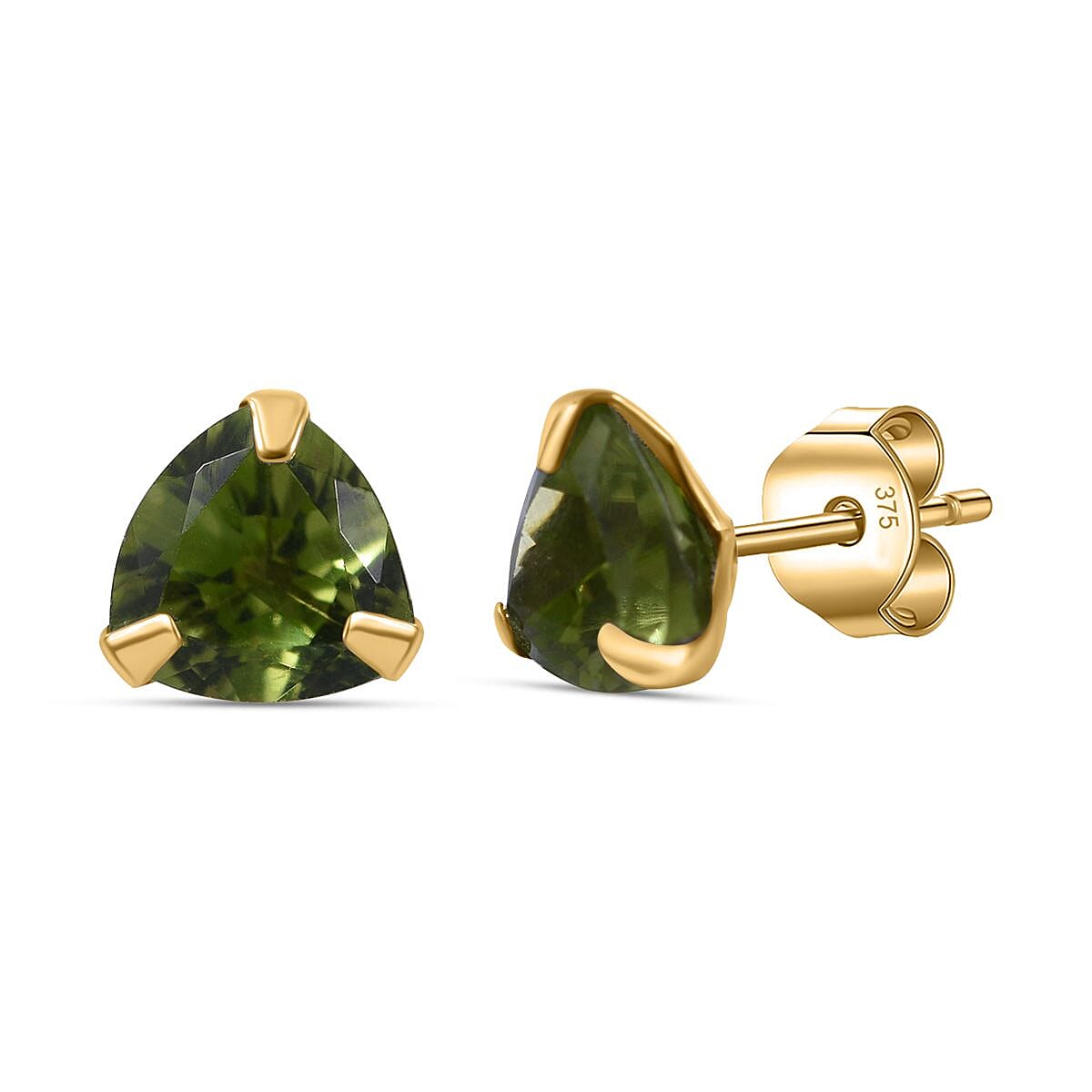 9K Yellow Gold Hebei Peridot Stud Earrings 1.36 Ct 7631109 0