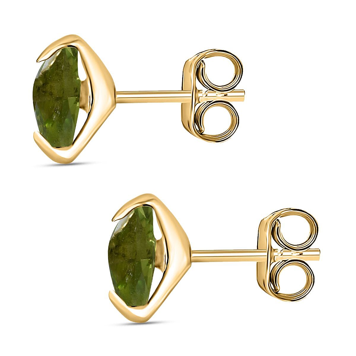 9K Yellow Gold Hebei Peridot Stud Earrings 1.36 Ct 7631109 3