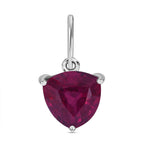 9K White Gold African Ruby Solitaire Pendant 1.00 Ct