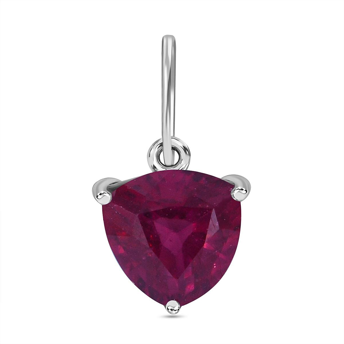 9K White Gold African Ruby Solitaire Pendant 1.00 Ct 7631368 0