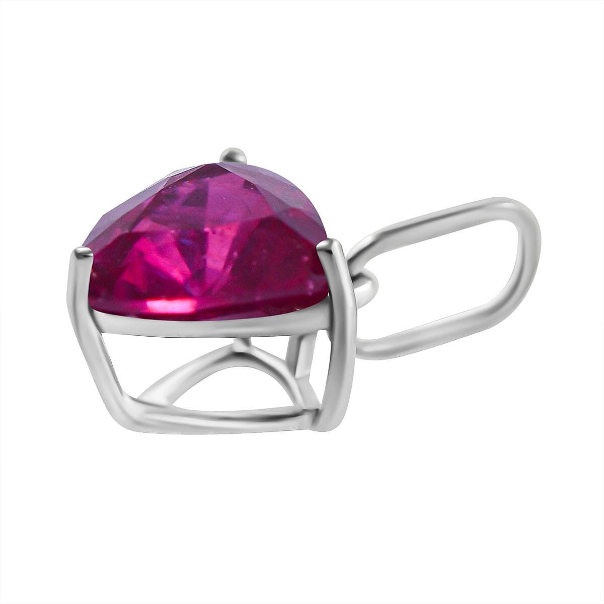 9K White Gold African Ruby Solitaire Pendant 1.00 Ct 7631368 5