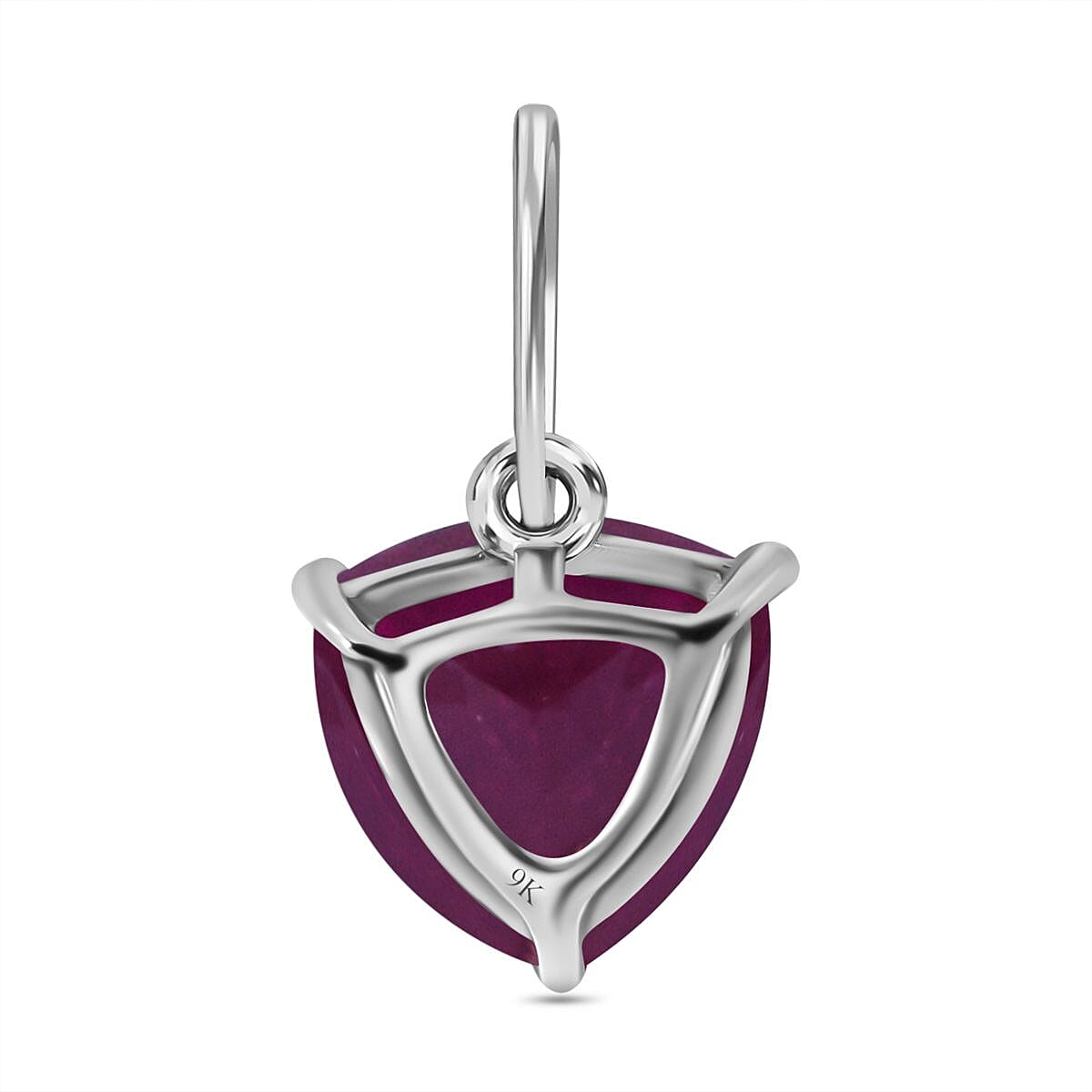 9K White Gold African Ruby Solitaire Pendant 1.00 Ct 7631368 6