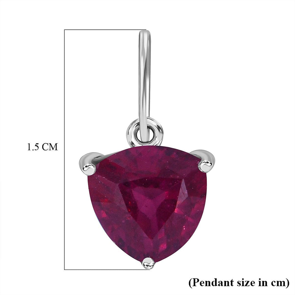 9K White Gold African Ruby Solitaire Pendant 1.00 Ct