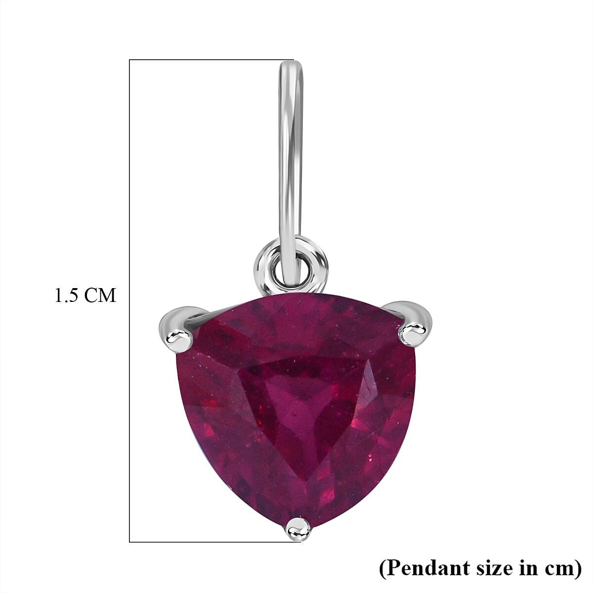 9K White Gold African Ruby Solitaire Pendant 1.00 Ct 7631368 7