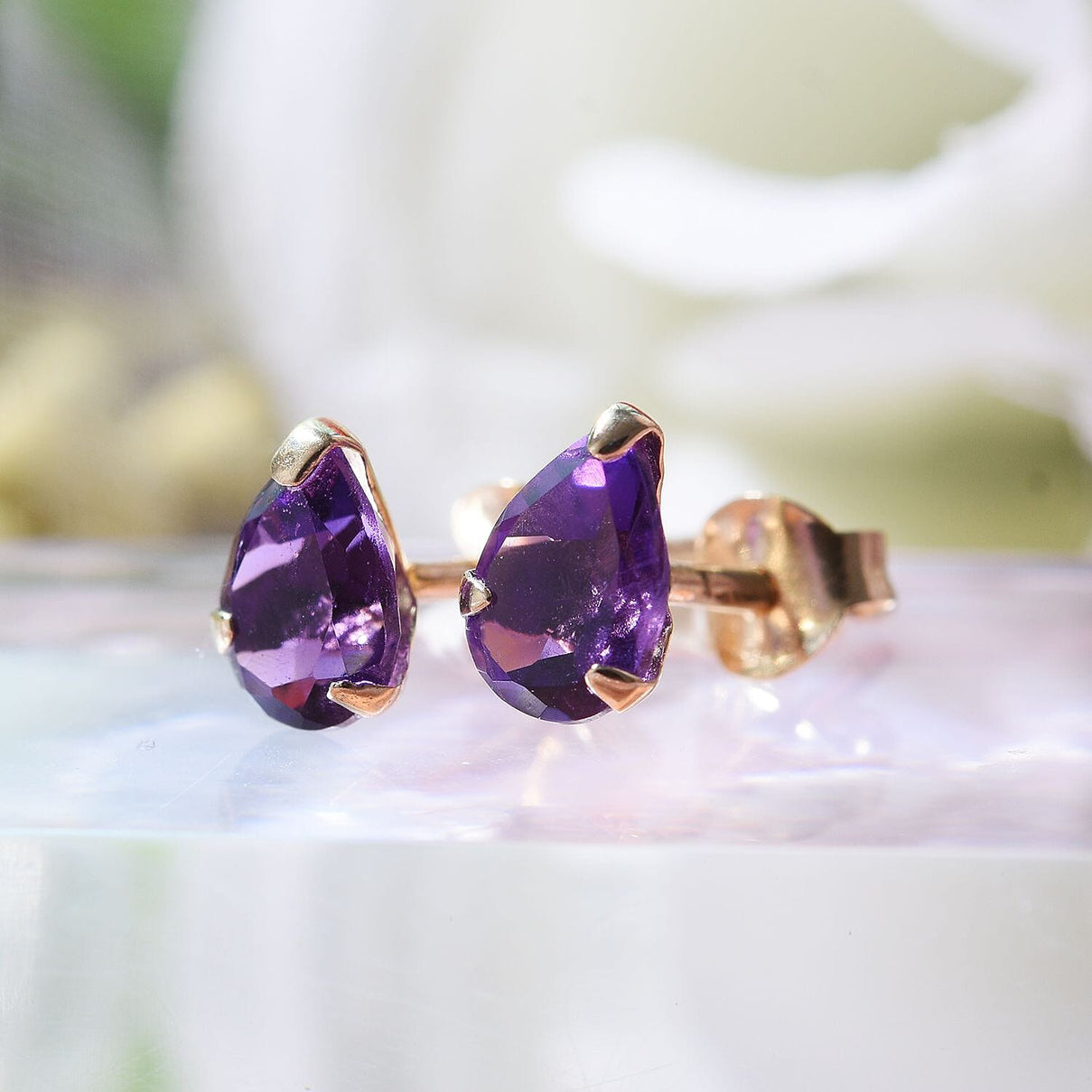 9K Gold Lusaka Amethyst Stud Earrings in 1.40 Ct 7631412 2