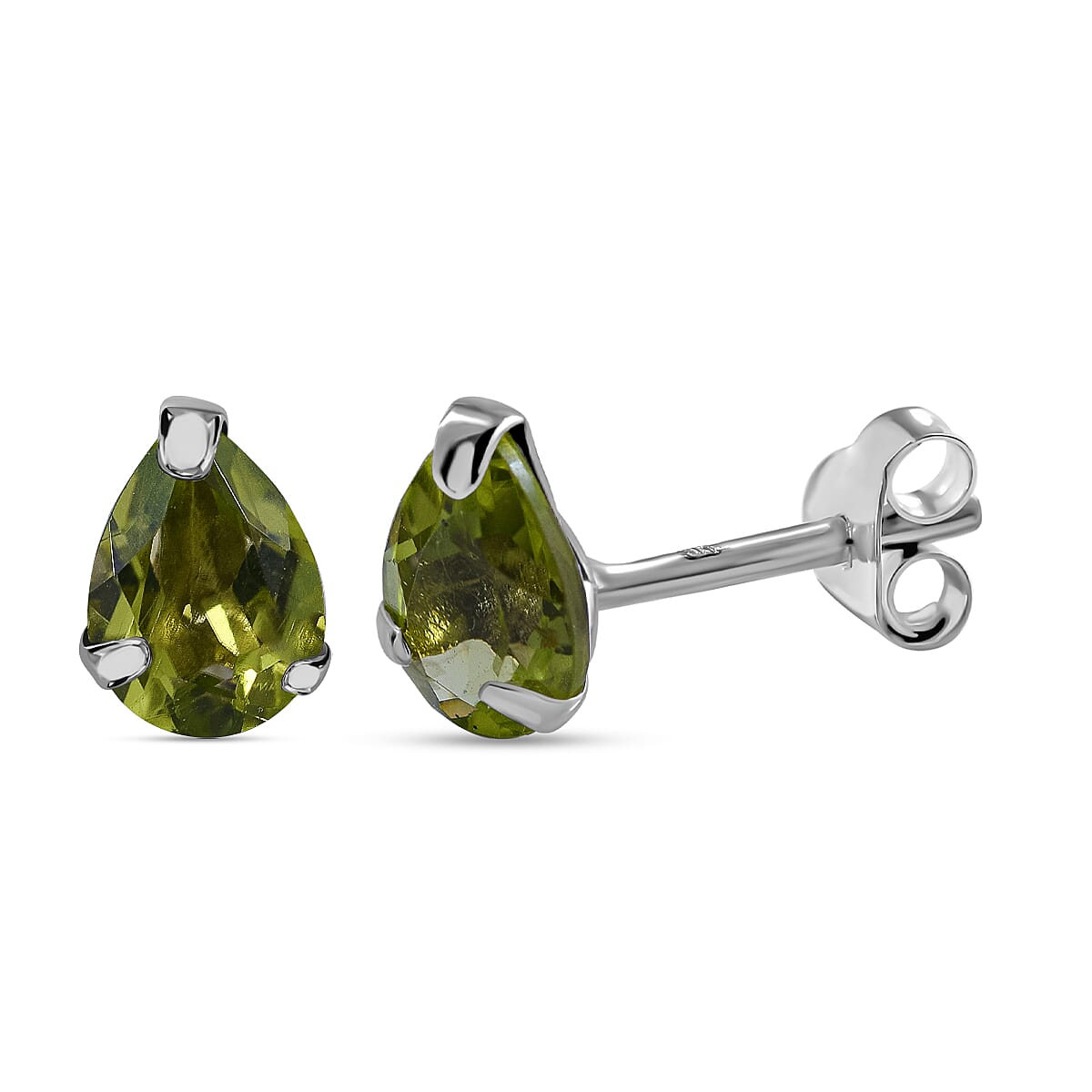 9K White Gold Hebei Peridot Stud Earrings 1.48 Ct 7631424 0