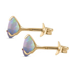 9K Yellow Gold Ethiopian Welo Opal Stud Earrings
