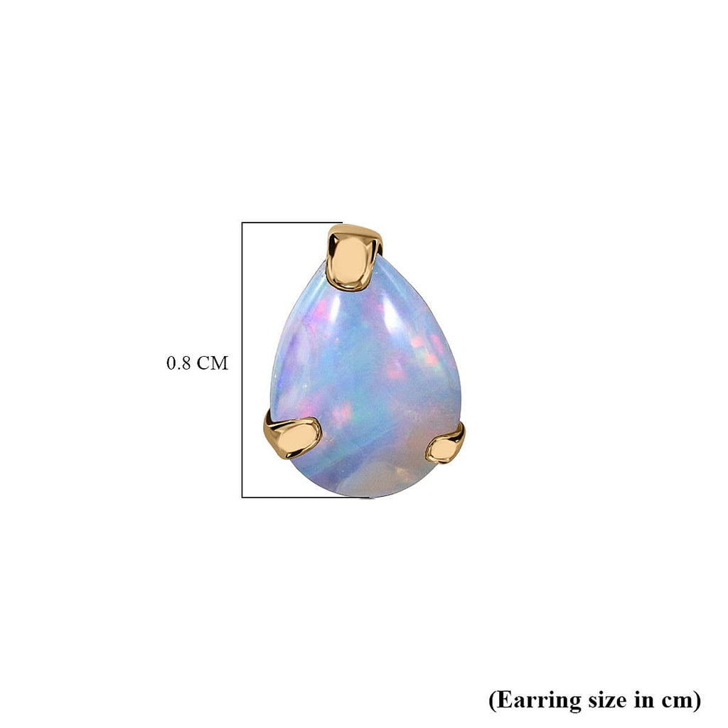 9K Yellow Gold Ethiopian Welo Opal Stud Earrings