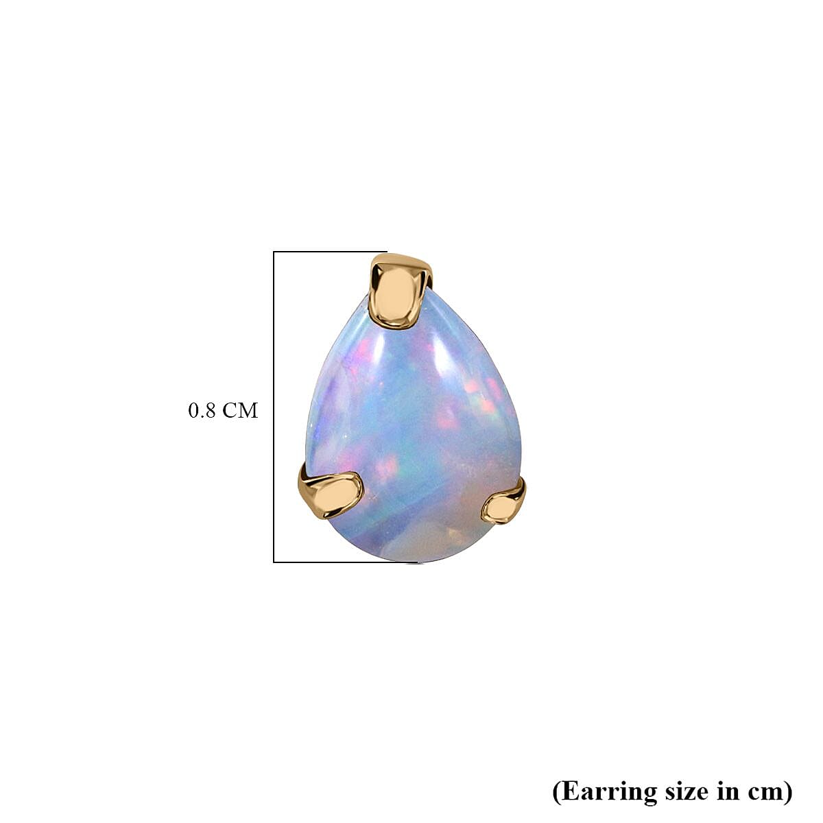 9K Yellow Gold Ethiopian Welo Opal Solitaire Stud Earrings 7631458 5