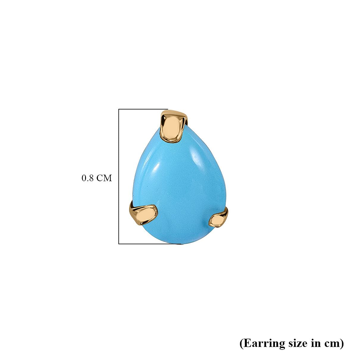 No Brand 9K White Gold AA Sleeping Beauty Turquoise Earring in Gold Wt. 0.25 grams, 1.360 Ct 7631466 5
