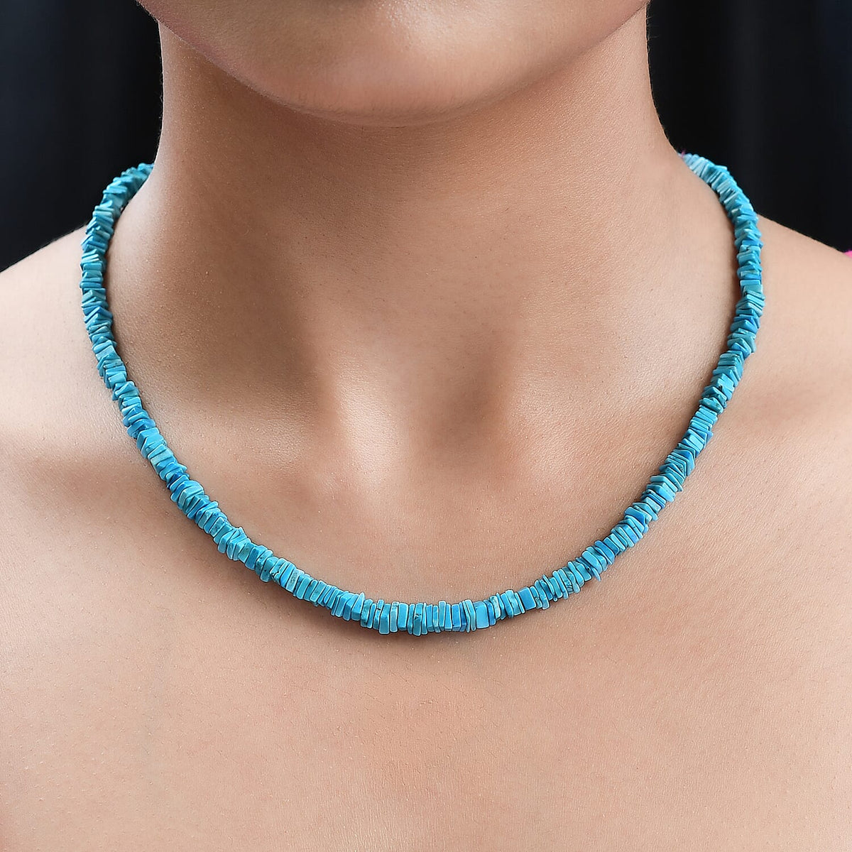 Turquoise Beads Necklace (Size - 20) in 18K Yellow Gold Vermeil plating Sterling Silver 93.00 ct 93.000 Ct. 7632031 1